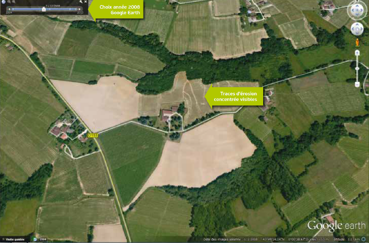Recherche des traces d’érosion sur photos aériennes.